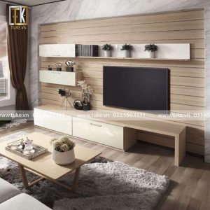 Kệ tivi treo tường 3 chi tiết gỗ công nghiệp cao cấp KTV 08