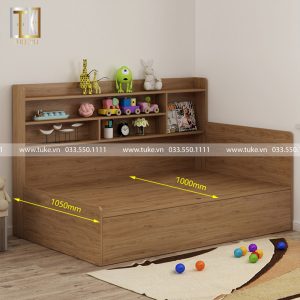Giường gỗ đơn liền kệ đa năng – G06