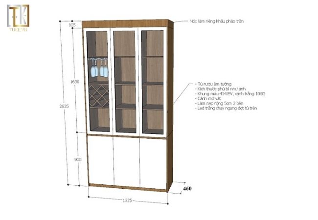 thiết kế tủ rượu