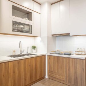Tủ bếp gỗ mini đẹp cho không gian hẹp – TB18