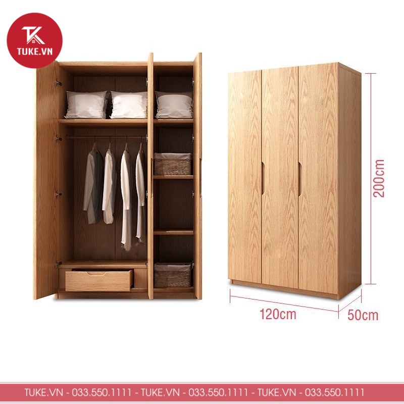 Tủ đựng quần áo bằng gỗ TA178 được thiết kế theo phong cách hiện đại