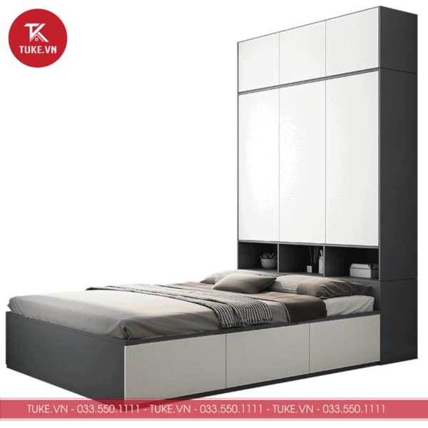 Mẫu giường kết hợp tủ quần áo G023 thông minh và ấn tượng