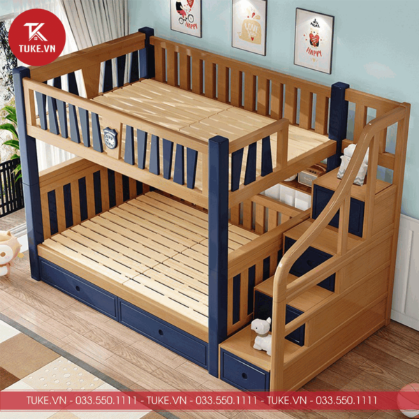 Giường ngủ cho bé gỗ công nghiệp, an toàn và bền đẹp theo năm tháng