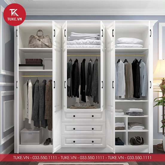 Tủ quần áo TA238 thiết kế nhiều ngăn mang đến nhiều không gian lưu trữ