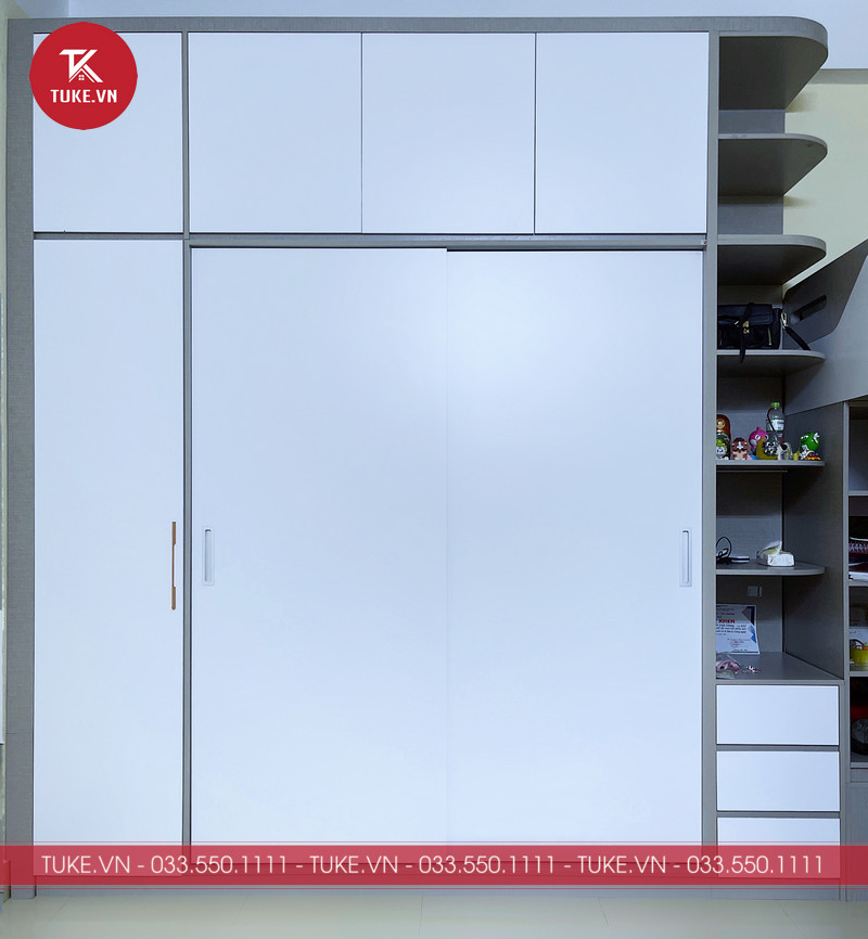 Tủ quần áo cánh lùa kịch trần 3 cánh