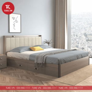 Giường ngủ gỗ MDF cao cấp thiết kế hiện đại GN055