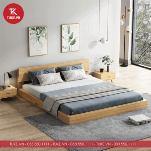 Giường ngủ gỗ MDF thiết kế tối giản GN057