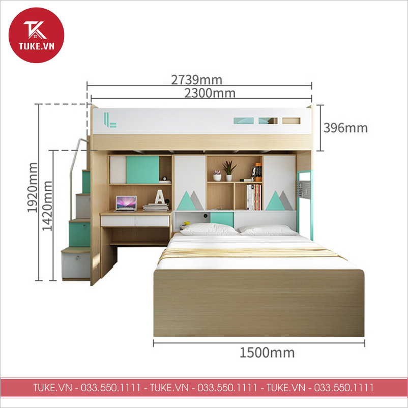 Kích thước chi tiết của giường tầng