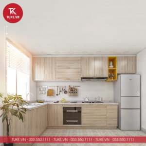 Tủ bếp gỗ MDF cao cấp thiết kế tối giản TB37