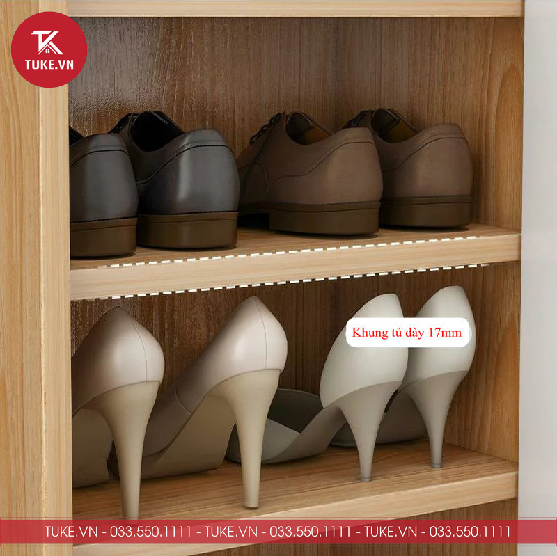 Khung tủ giày có độ dày 17mm giúp tăng độ bền